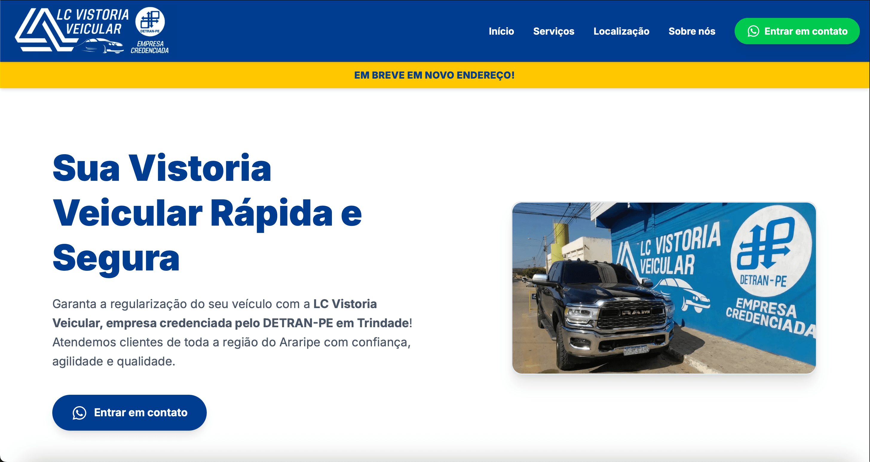 LC Vistoria Veicular Webpage